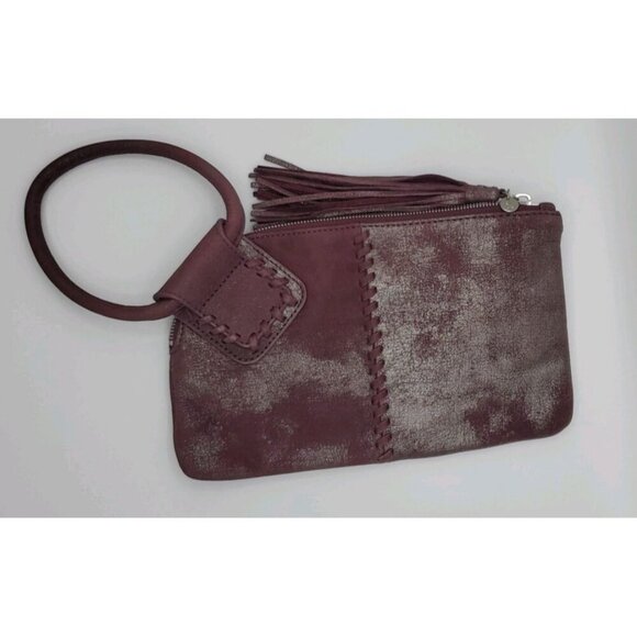 HOBO INTERNATIONAL Sable Wristlet Tassel  PLUM GRAPHITE Wallet Clutch $138 - Picture 3 of 10
